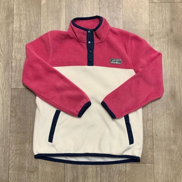 Girls Eddie Bauer Fleece 4 Button Shirt Jacket‎ Pullover - Picture 1 of 7